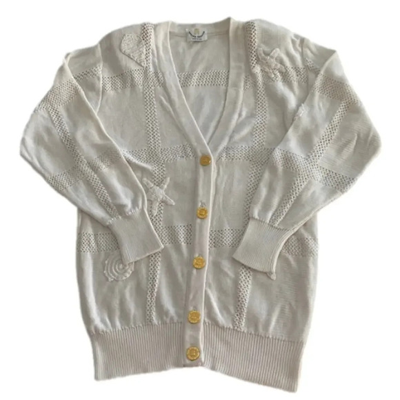 Vintage Italian Hand Knit Cardigan Made in Italy Size 40 medium Ottimo Braccio - Picture 1 of 13
